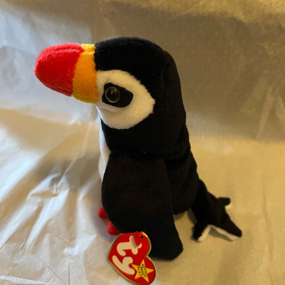 Ty Beanie Babies Puffer with Red, Black, Yellow Accents